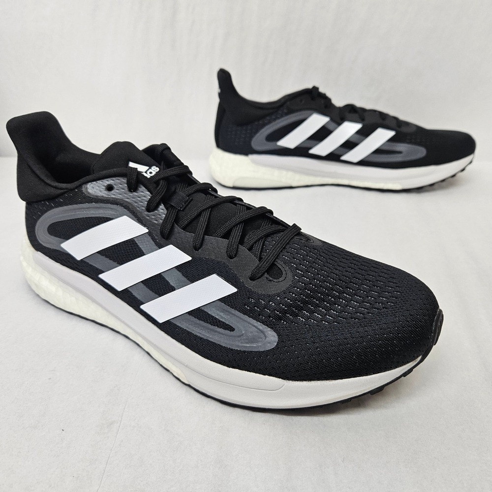 Adidas Solarglide 4 Running Shoes Boost Midsole S42558 Black White Men Size 10.5